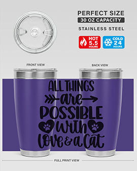 All Things Are Possible Style 75# Tumbler, a 20oz double wall vacuum stainless steel tumbler with a drink-thru lid, featuring a stylish design.