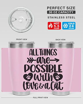 All Things Are Possible Style 75# Tumbler, a 20oz double wall vacuum stainless steel tumbler with a drink-thru lid, featuring a stylish design.