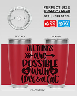 All Things Are Possible Style 75# Tumbler, a 20oz double wall vacuum stainless steel tumbler with a drink-thru lid, featuring a stylish design.