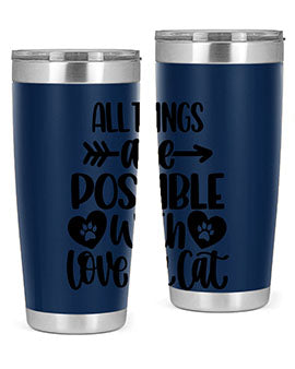 All Things Are Possible Style 75# Tumbler, a 20oz double wall vacuum stainless steel tumbler with a drink-thru lid, featuring a stylish design.