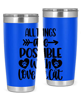 All Things Are Possible Style 75# Tumbler, a 20oz double wall vacuum stainless steel tumbler with a drink-thru lid, featuring a stylish design.