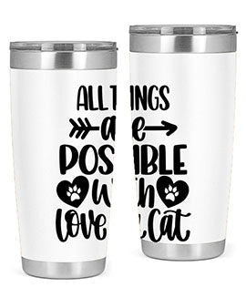 All Things Are Possible Style 75# Tumbler, a 20oz double wall vacuum stainless steel tumbler with a drink-thru lid, featuring a stylish design.