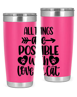 All Things Are Possible Style 75# Tumbler, a 20oz double wall vacuum stainless steel tumbler with a drink-thru lid, featuring a stylish design.