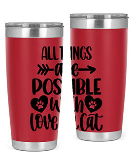 All Things Are Possible Style 75# Tumbler, a 20oz double wall vacuum stainless steel tumbler with a drink-thru lid, featuring a stylish design.
