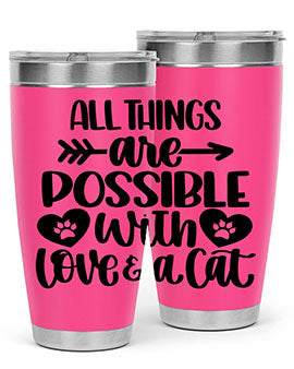 All Things Are Possible Style 75# Tumbler, a 20oz double wall vacuum stainless steel tumbler with a drink-thru lid, featuring a stylish design.