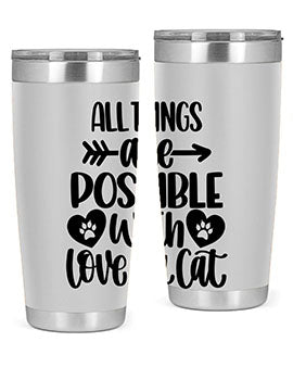 All Things Are Possible Style 75# Tumbler, a 20oz double wall vacuum stainless steel tumbler with a drink-thru lid, featuring a stylish design.