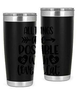 All Things Are Possible Style 75# Tumbler, a 20oz double wall vacuum stainless steel tumbler with a drink-thru lid, featuring a stylish design.