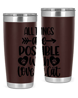 All Things Are Possible Style 75# Tumbler, a 20oz double wall vacuum stainless steel tumbler with a drink-thru lid, featuring a stylish design.