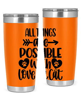 All Things Are Possible Style 75# Tumbler, a 20oz double wall vacuum stainless steel tumbler with a drink-thru lid, featuring a stylish design.