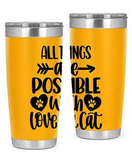All Things Are Possible Style 75# Tumbler, a 20oz double wall vacuum stainless steel tumbler with a drink-thru lid, featuring a stylish design.