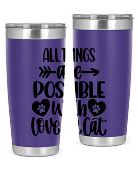 All Things Are Possible Style 75# Tumbler, a 20oz double wall vacuum stainless steel tumbler with a drink-thru lid, featuring a stylish design.