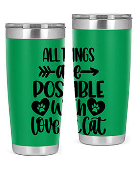 All Things Are Possible Style 75# Tumbler, a 20oz double wall vacuum stainless steel tumbler with a drink-thru lid, featuring a stylish design.
