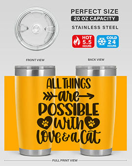 All Things Are Possible Style 75# Tumbler, a 20oz double wall vacuum stainless steel tumbler with a drink-thru lid, featuring a stylish design.