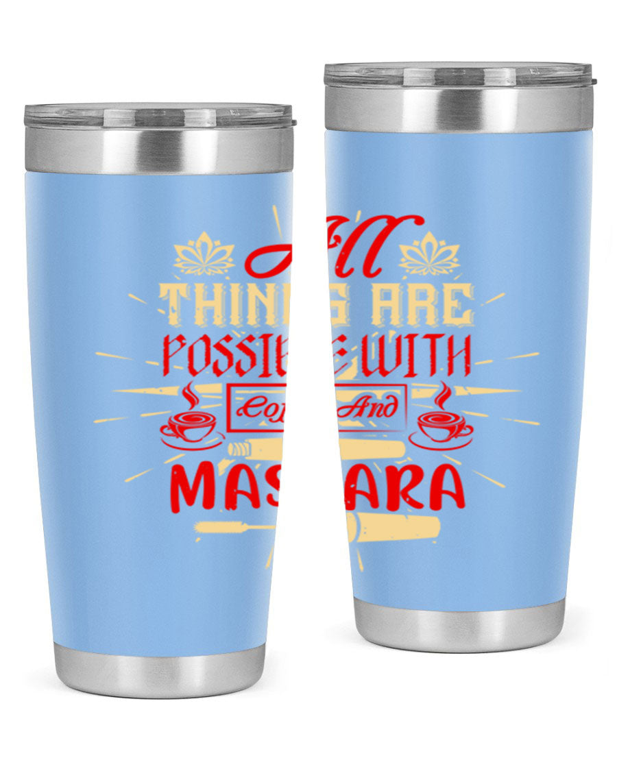 Stylish All Things Are Possible tumbler in 20oz and 30oz sizes, featuring a sleek stainless steel design with a drink-thru lid.