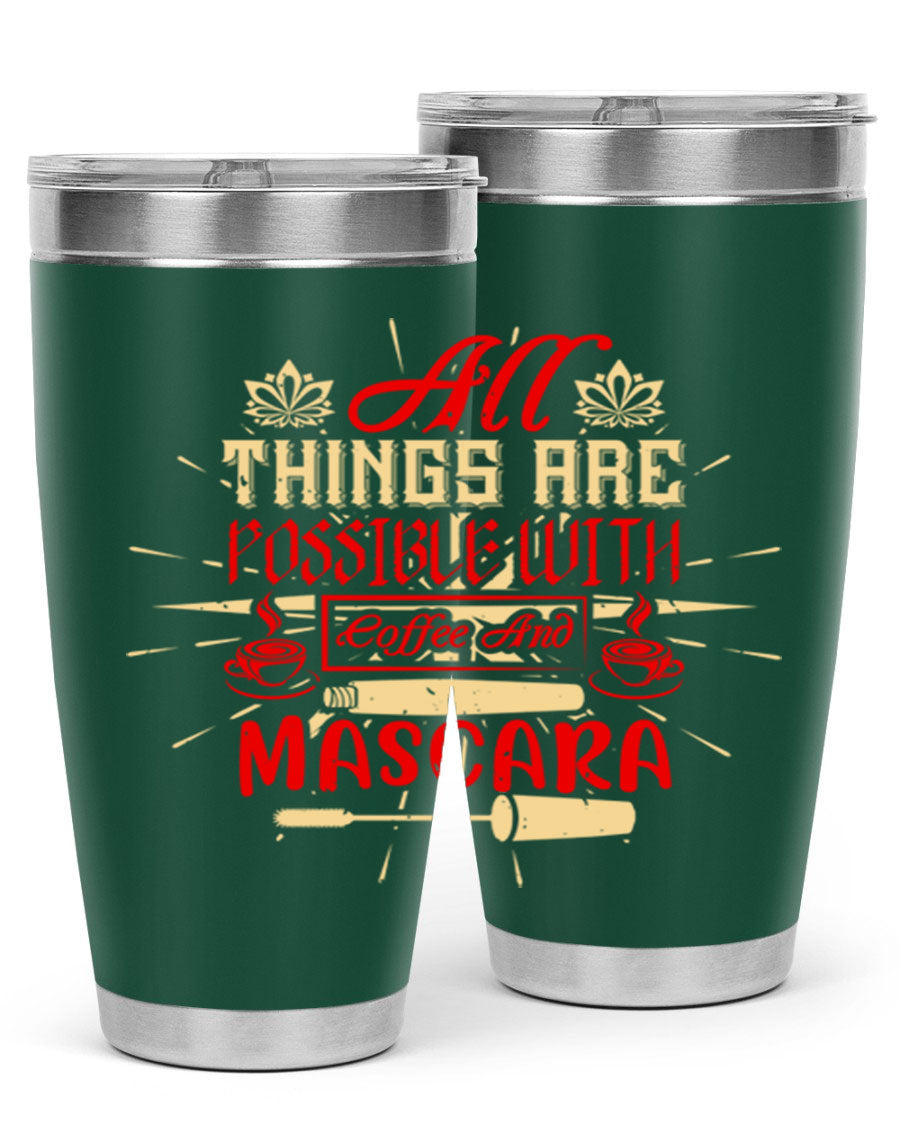 Stylish All Things Are Possible tumbler in 20oz and 30oz sizes, featuring a sleek stainless steel design with a drink-thru lid.