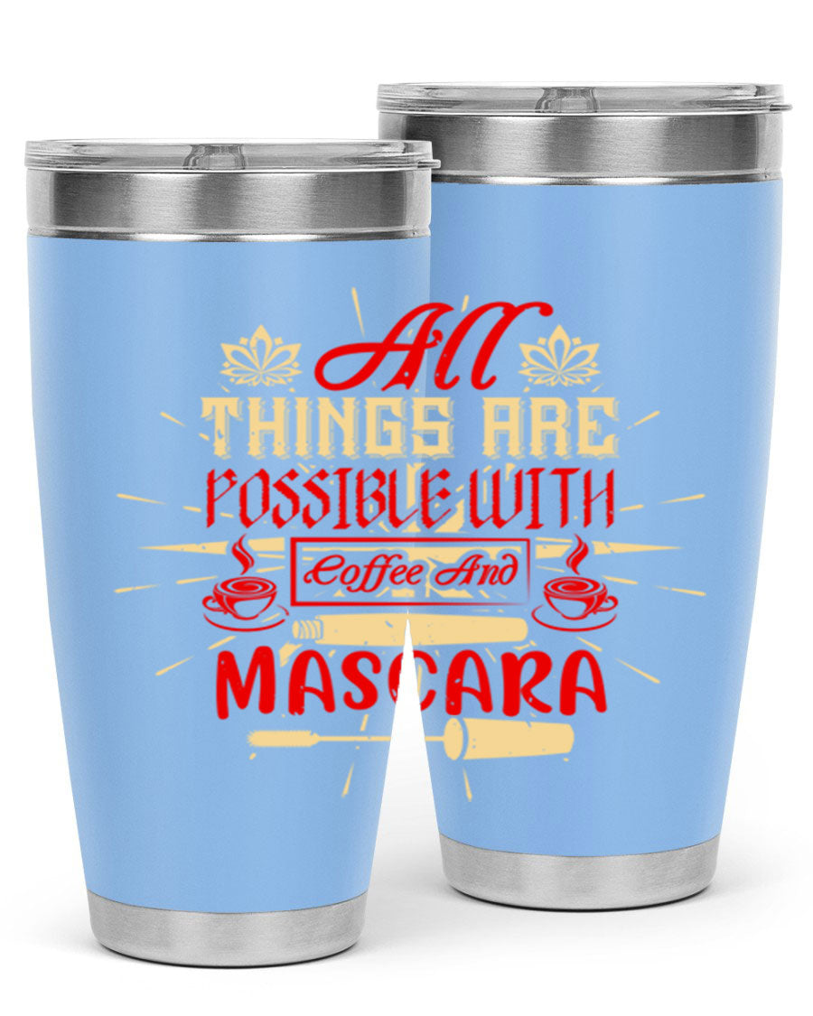 Stylish All Things Are Possible tumbler in 20oz and 30oz sizes, featuring a sleek stainless steel design with a drink-thru lid.