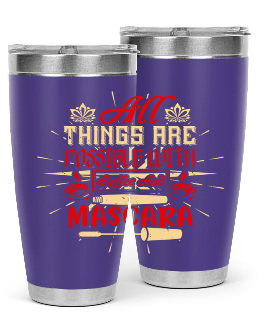 Stylish All Things Are Possible tumbler in 20oz and 30oz sizes, featuring a sleek stainless steel design with a drink-thru lid.
