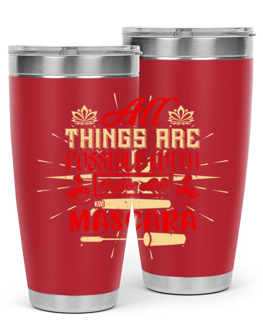 Stylish All Things Are Possible tumbler in 20oz and 30oz sizes, featuring a sleek stainless steel design with a drink-thru lid.