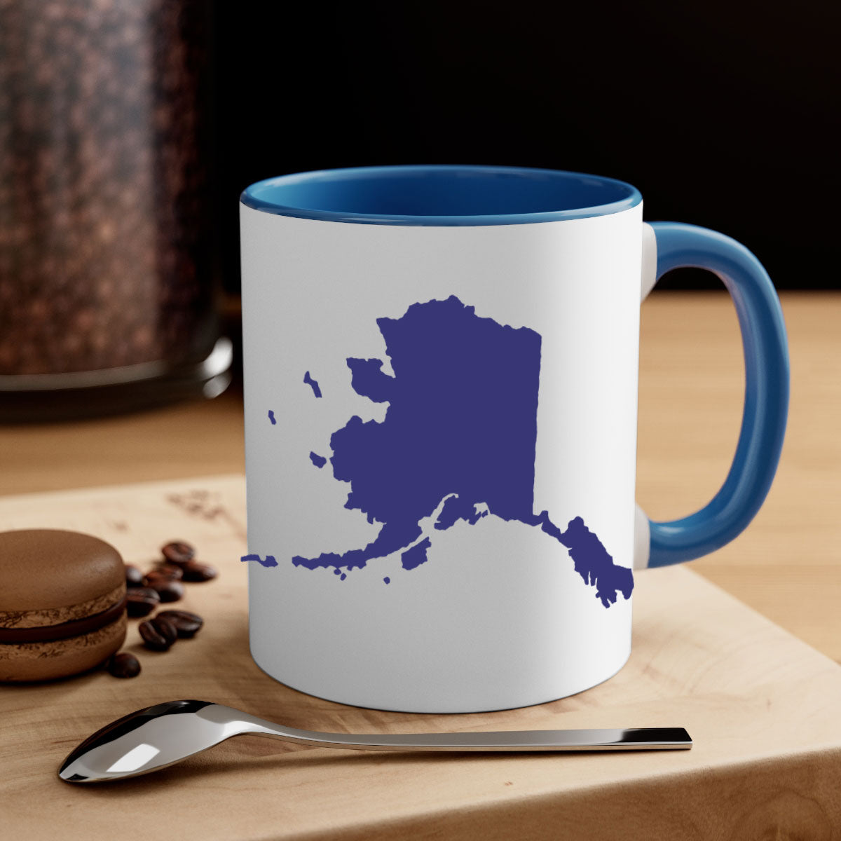 Alaska 49# Mug featuring a glossy finish with a colored handle and interior, available in multiple colors.