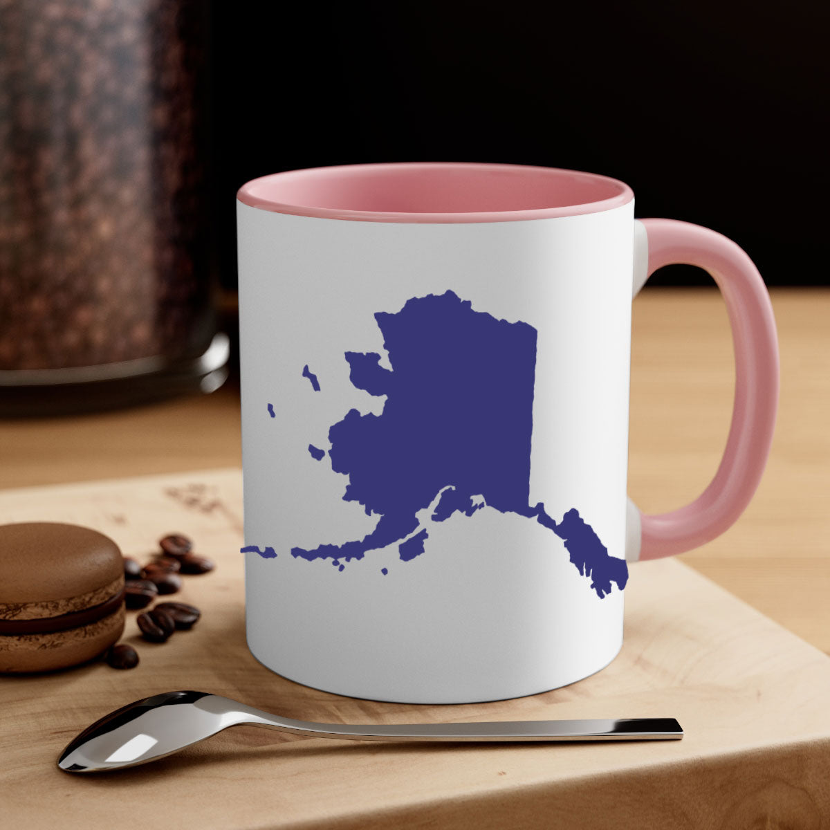Alaska 49# Mug featuring a glossy finish with a colored handle and interior, available in multiple colors.