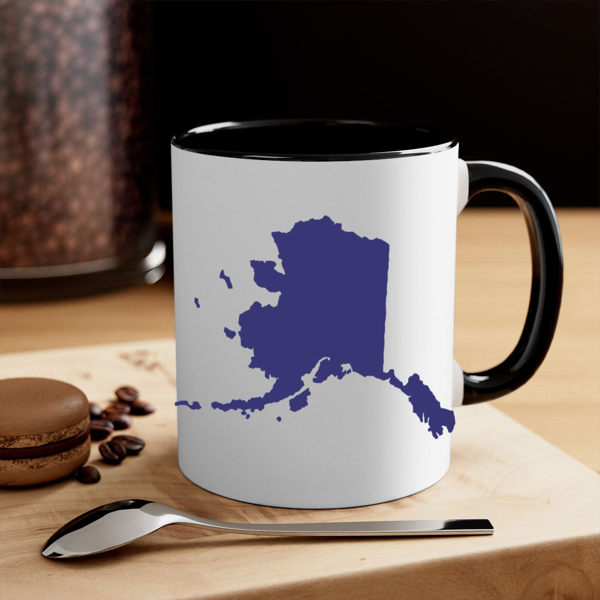 Alaska 49# Mug featuring a glossy finish with a colored handle and interior, available in multiple colors.