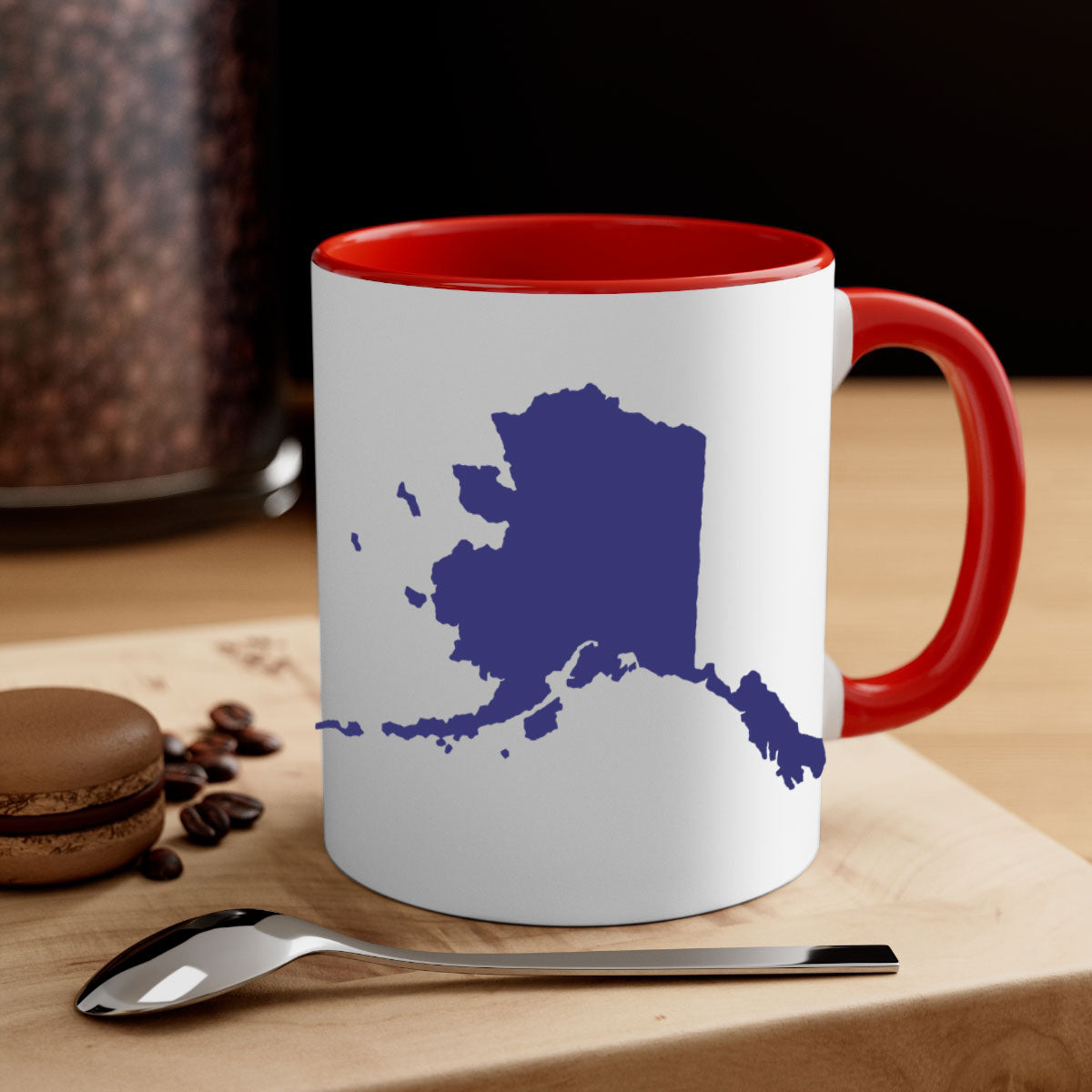 Alaska 49# Mug featuring a glossy finish with a colored handle and interior, available in multiple colors.
