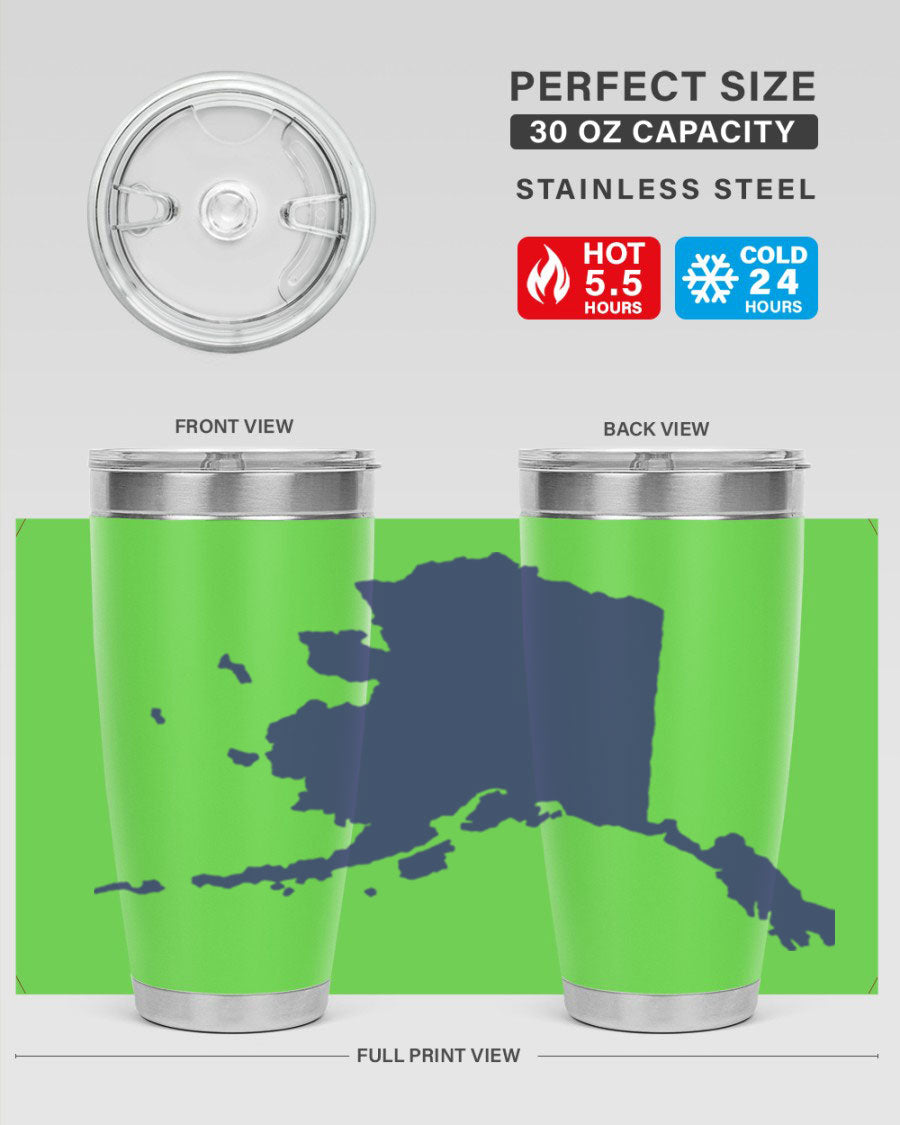 Alaska 49# Tumbler featuring double wall vacuum stainless steel design with a vibrant print, ideal for hot and cold beverages.