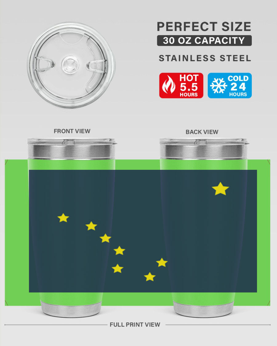 Alaska 50# Tumbler featuring a double wall vacuum design, copper lining, and a drink-thru lid, ideal for hot and cold beverages.