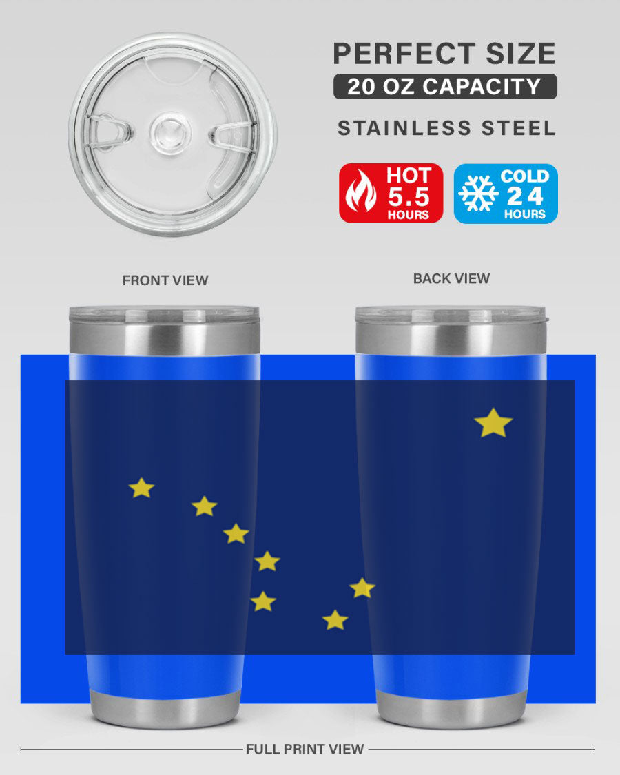 Alaska 50# Tumbler featuring a double wall vacuum design, copper lining, and a drink-thru lid, ideal for hot and cold beverages.