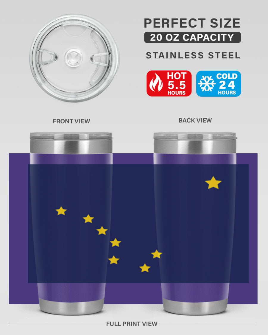 Alaska 50# Tumbler featuring a double wall vacuum design, copper lining, and a drink-thru lid, ideal for hot and cold beverages.