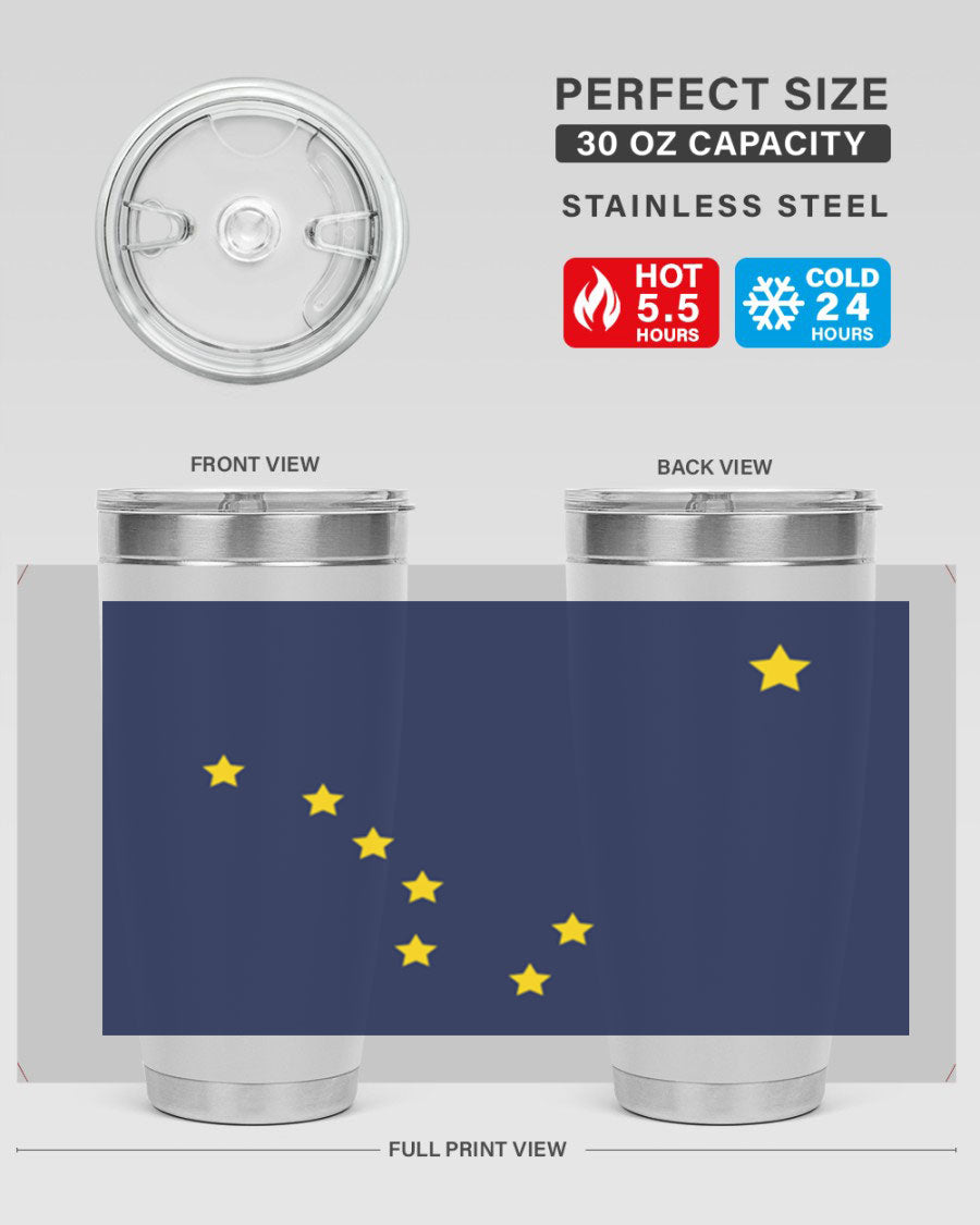Alaska 50# Tumbler featuring a double wall vacuum design, copper lining, and a drink-thru lid, ideal for hot and cold beverages.