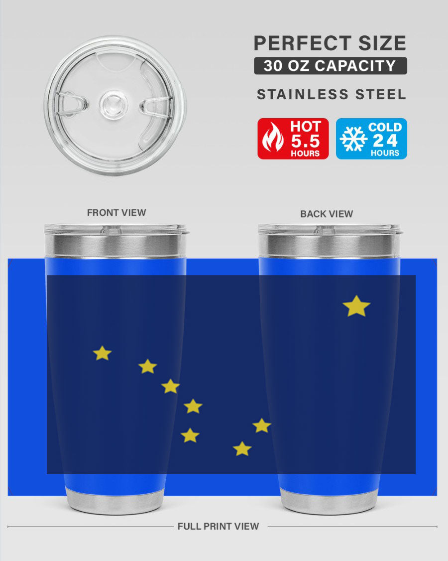 Alaska 50# Tumbler featuring a double wall vacuum design, copper lining, and a drink-thru lid, ideal for hot and cold beverages.