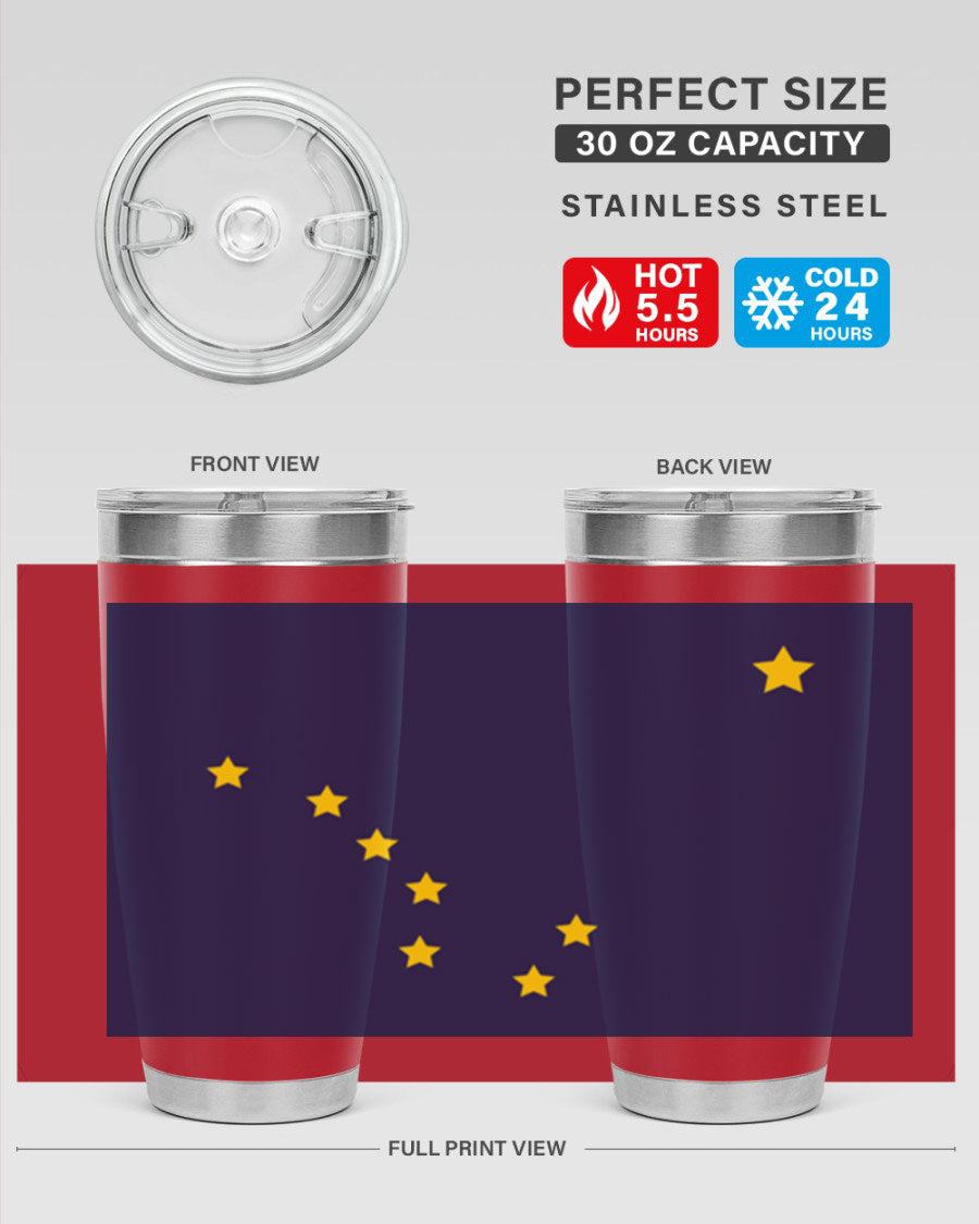 Alaska 50# Tumbler featuring a double wall vacuum design, copper lining, and a drink-thru lid, ideal for hot and cold beverages.