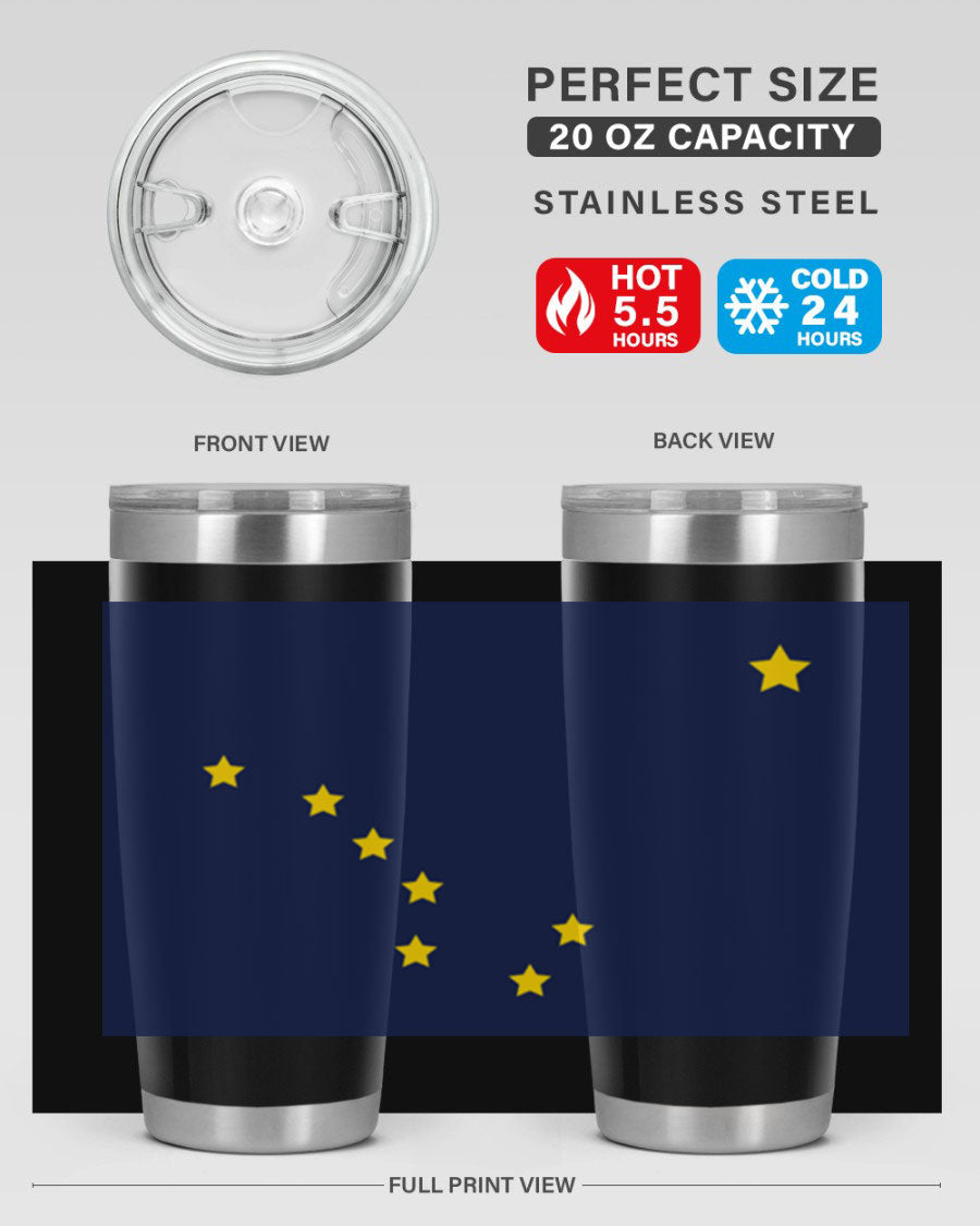 Alaska 50# Tumbler featuring a double wall vacuum design, copper lining, and a drink-thru lid, ideal for hot and cold beverages.