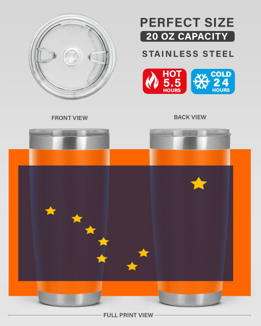 Alaska 50# Tumbler featuring a double wall vacuum design, copper lining, and a drink-thru lid, ideal for hot and cold beverages.