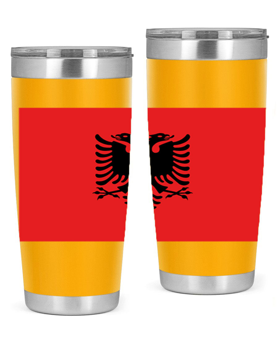 Albania 196# Tumbler featuring double wall vacuum insulation and vibrant flag design.