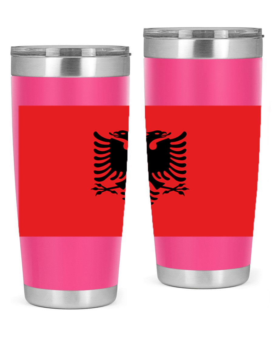 Albania 196# Tumbler featuring double wall vacuum insulation and vibrant flag design.