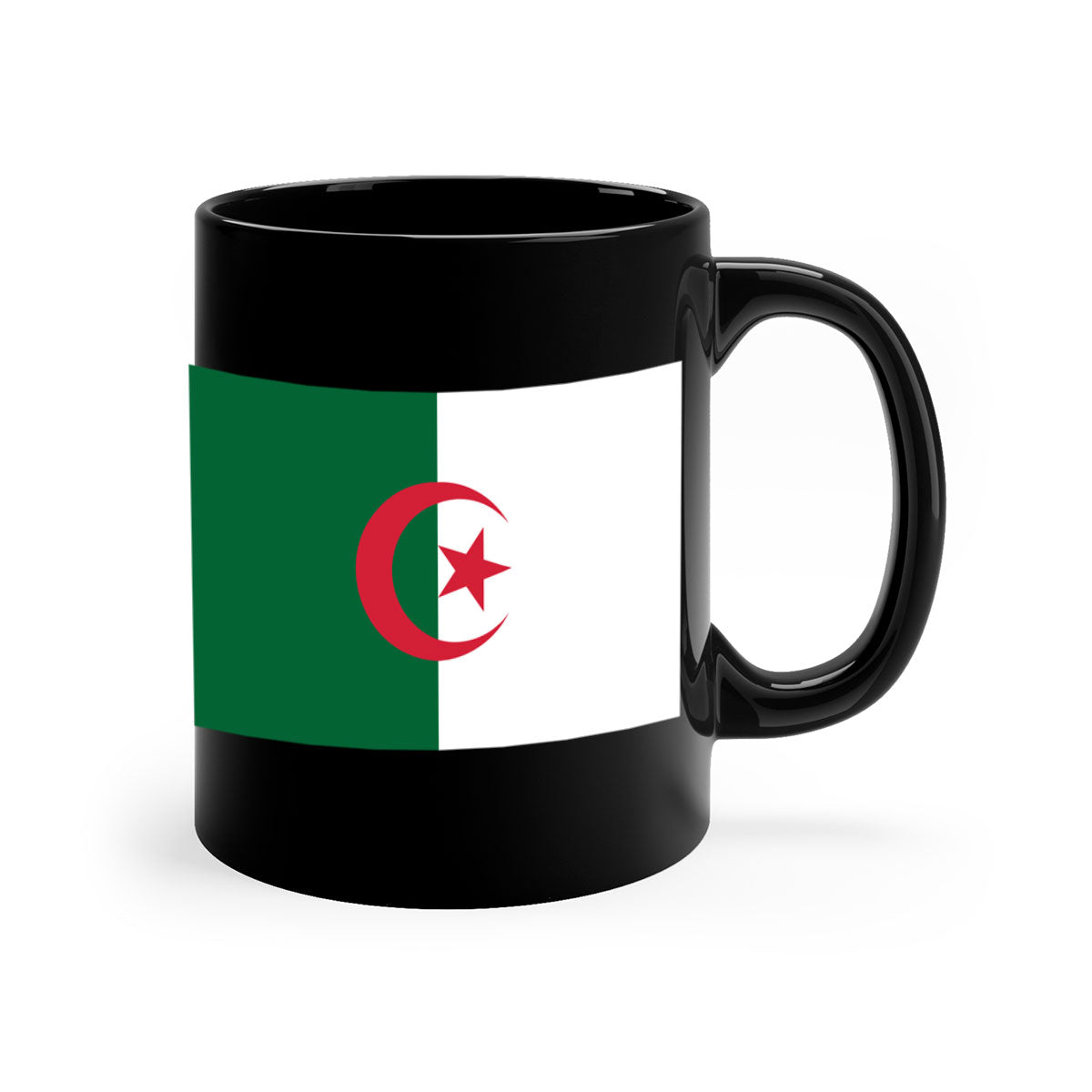 Algeria 195# Mug featuring a glossy finish with a colored handle and interior, available in multiple colors.