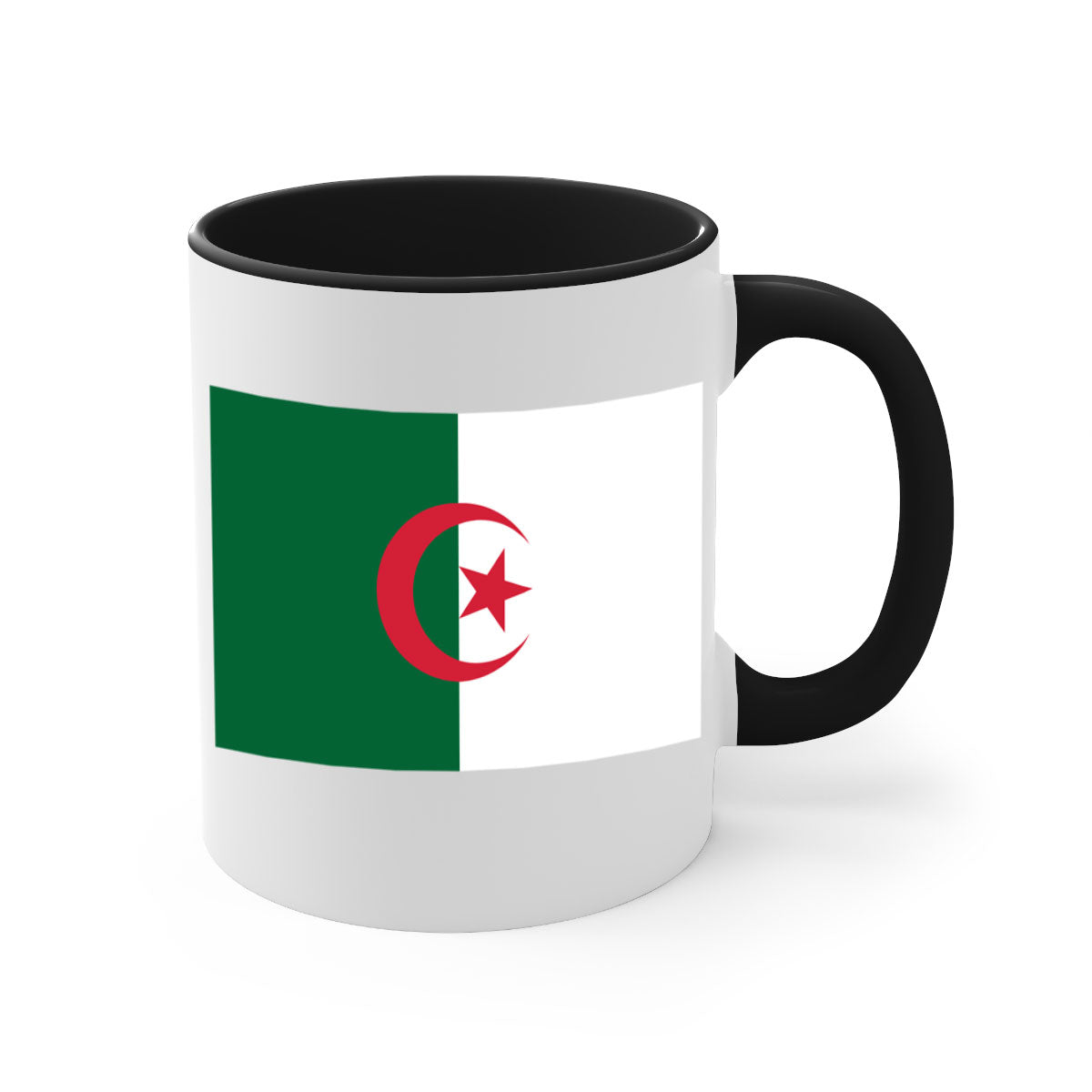 Algeria 195# Mug featuring a glossy finish with a colored handle and interior, available in multiple colors.