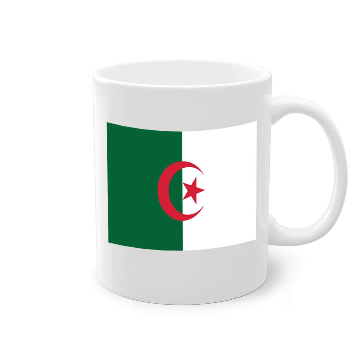 Algeria 195# Mug featuring a glossy finish with a colored handle and interior, available in multiple colors.
