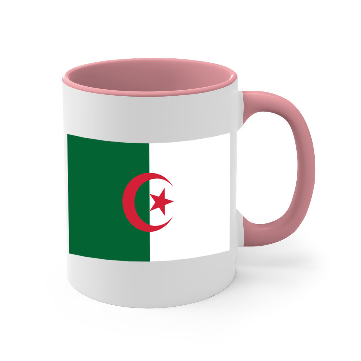 Algeria 195# Mug featuring a glossy finish with a colored handle and interior, available in multiple colors.