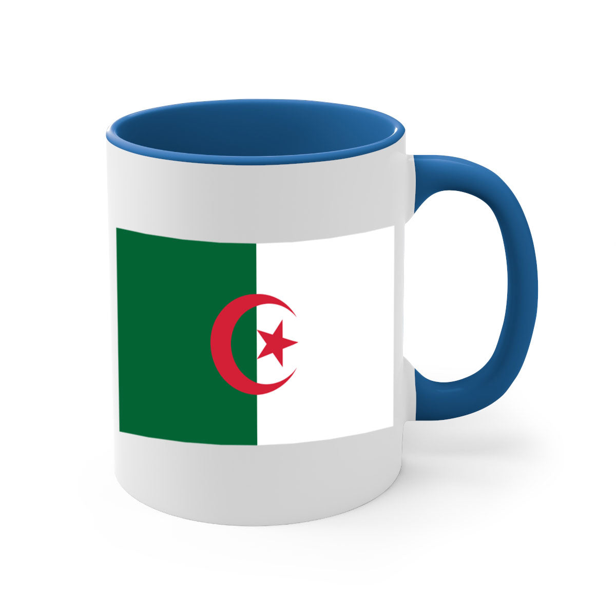 Algeria 195# Mug featuring a glossy finish with a colored handle and interior, available in multiple colors.