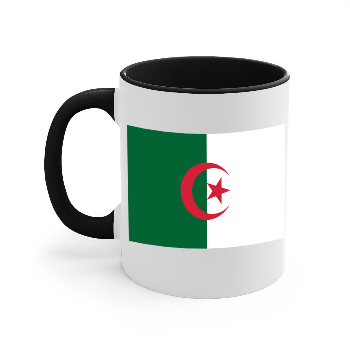 Algeria 195# Mug featuring a glossy finish with a colored handle and interior, available in multiple colors.