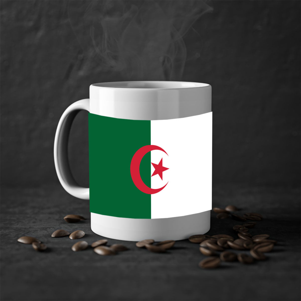 Algeria 195# Mug featuring a glossy finish with a colored handle and interior, available in multiple colors.