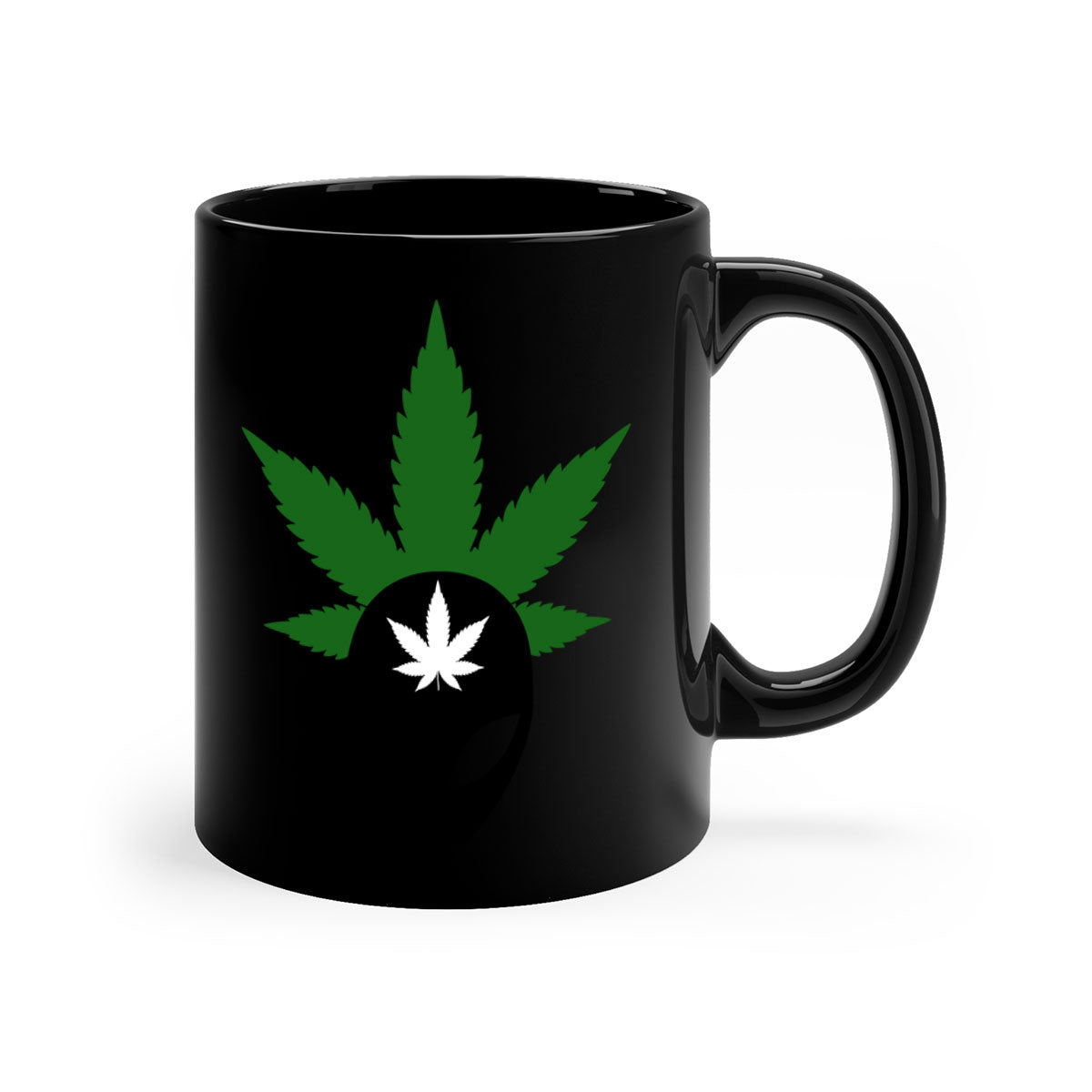 Alien Cannabis 11# Mug with colorful handle and glossy finish, available in multiple colors and sizes.