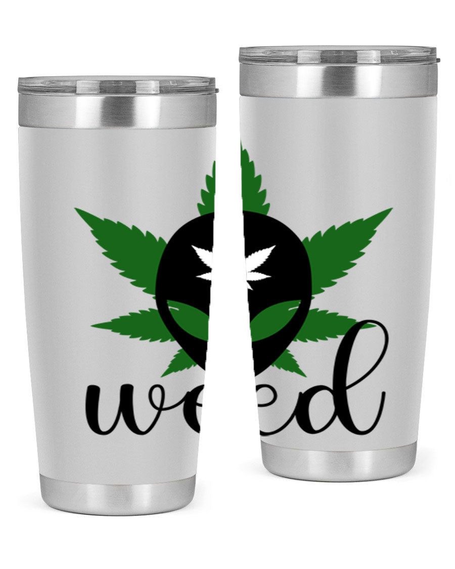 Alien Weed 12# Tumbler, a stylish 20oz double wall vacuum stainless steel drinkware with copper lining and a drink-thru lid.