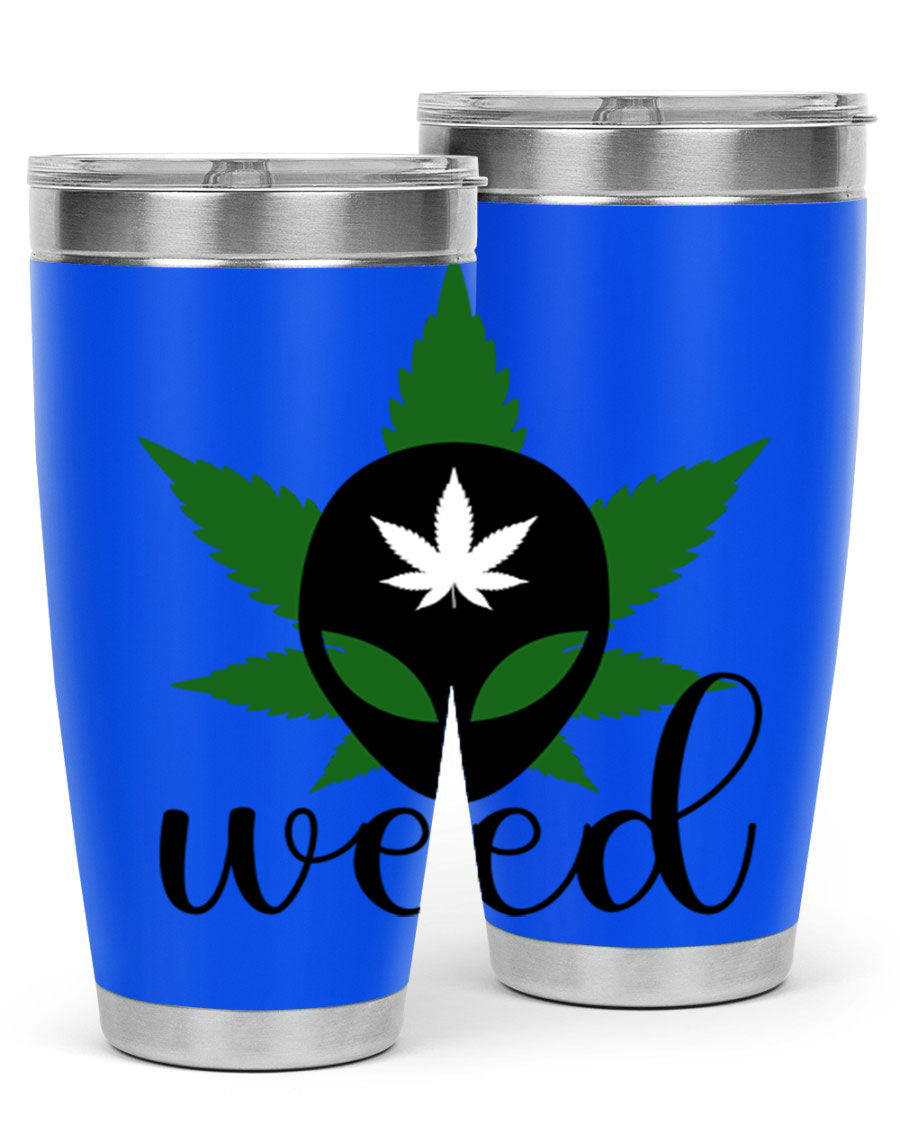 Alien Weed 12# Tumbler, a stylish 20oz double wall vacuum stainless steel drinkware with copper lining and a drink-thru lid.