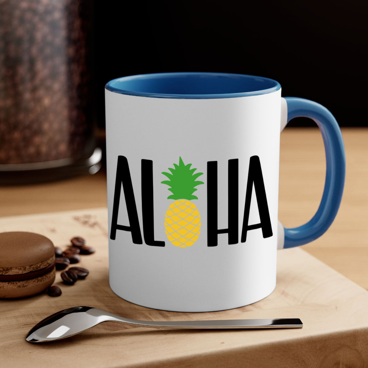 Aloha Style 54# Summer Mug featuring a glossy finish, colored handle, and interior in vibrant colors, perfect for coffee or tea.