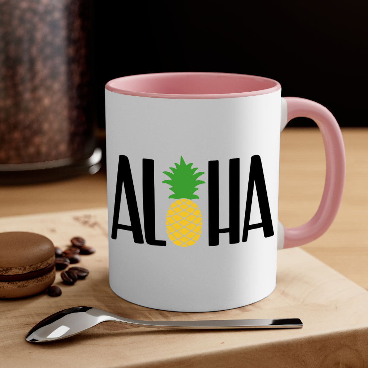 Aloha Style 54# Summer Mug featuring a glossy finish, colored handle, and interior in vibrant colors, perfect for coffee or tea.