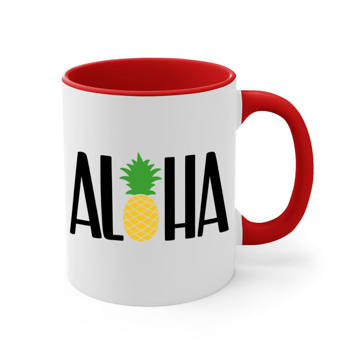 Aloha Style 54# Summer Mug featuring a glossy finish, colored handle, and interior in vibrant colors, perfect for coffee or tea.